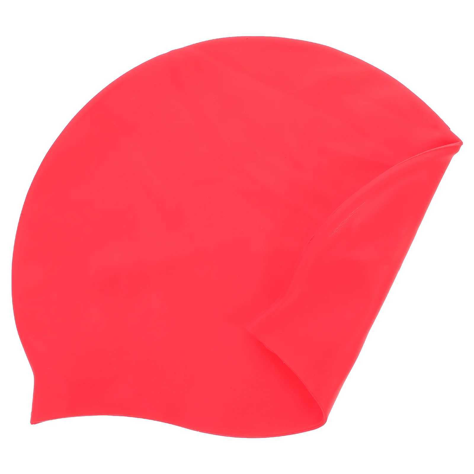 Silicone swimming cap black mens breathable long hair shower cap silicone womens waterproof CL241009