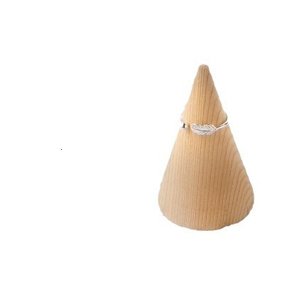 open mouth feather female leaf silver tail ring, simple and personalized student