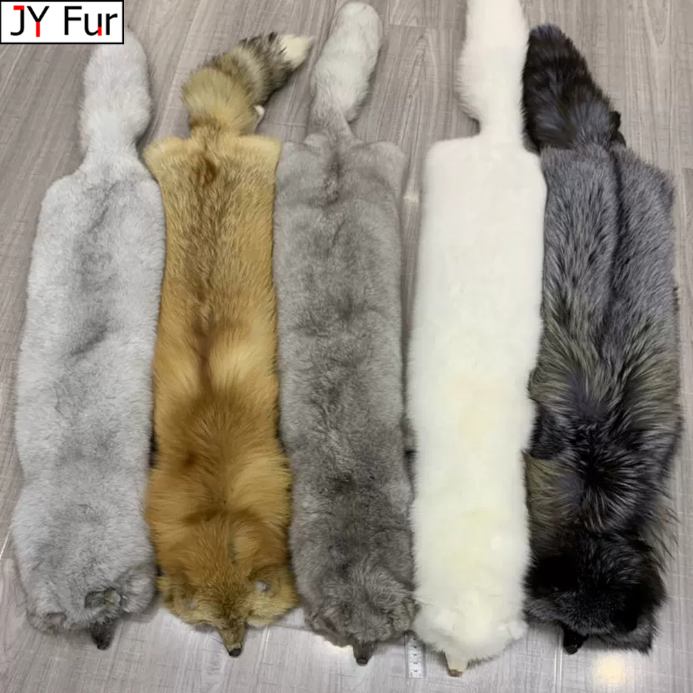 Winter Warm Large Real Fox Collar Natural Fur Coat Scarves Women Men Jackets Hood Shawl Decor Female Neck Scarf Wraps