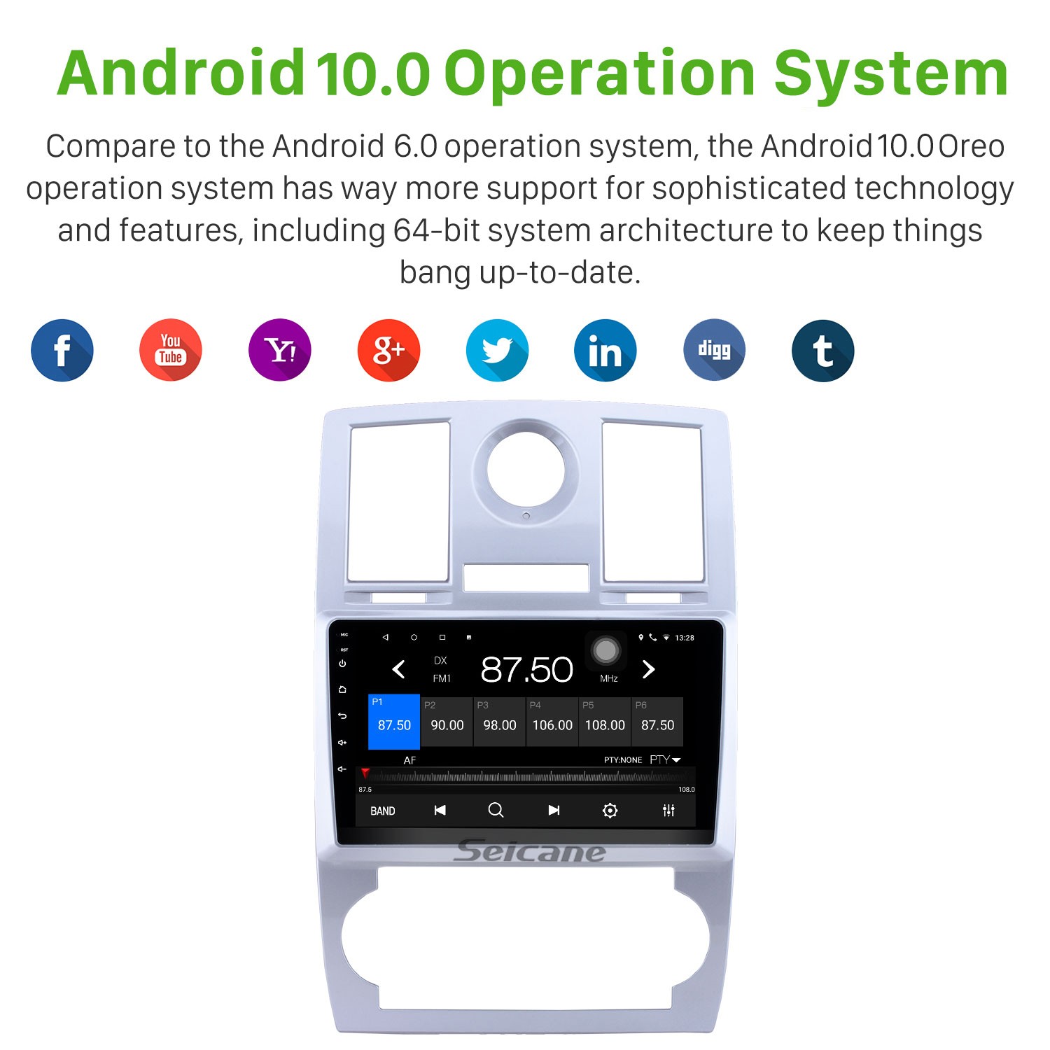 HD Touchscreen Radio for 2004-2008 Chrysler Aspen 300C 9 inch Android 13.0 Car Stereo USB Bluetooth AUX support Carplay DVR TPMS Backup camera