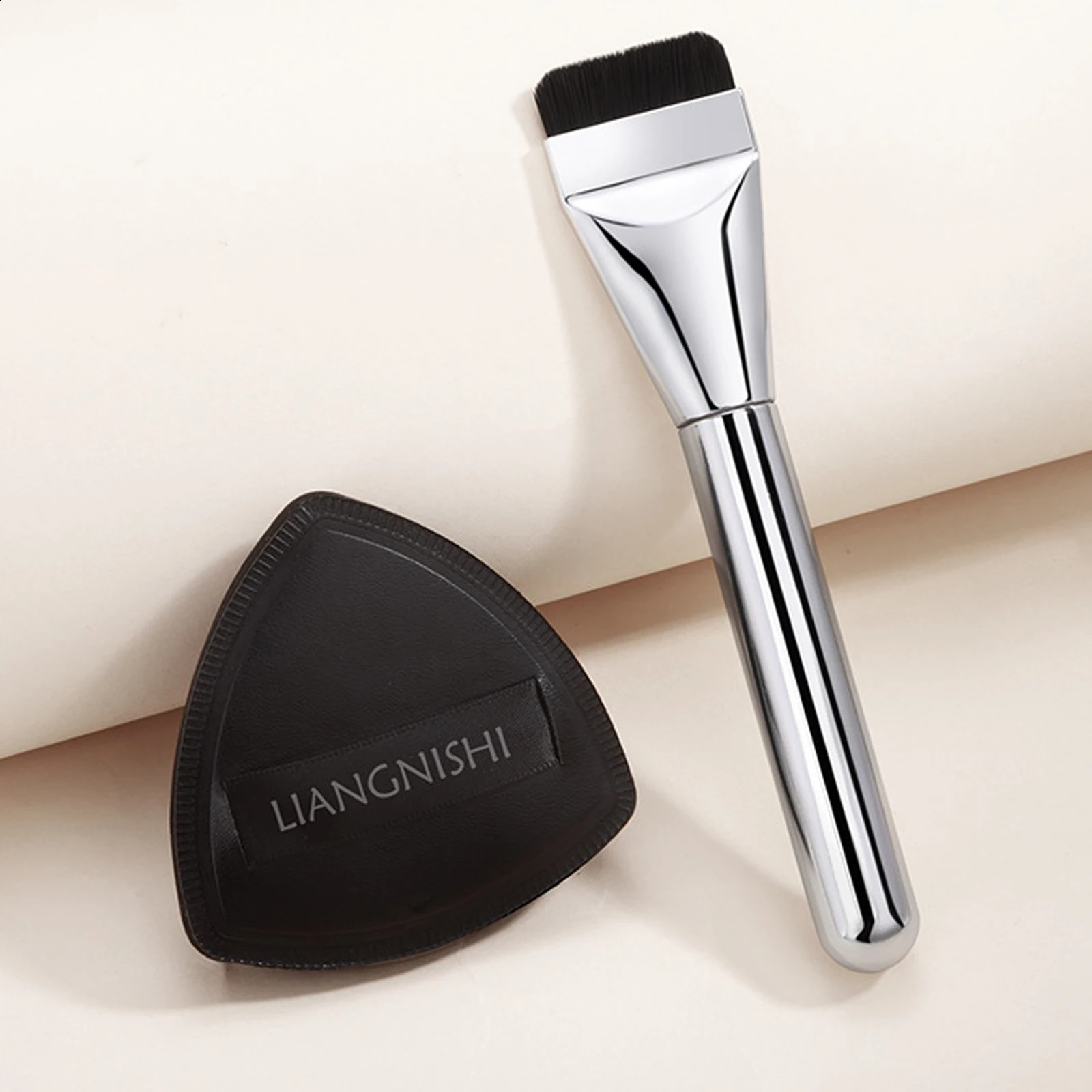 Lishu flat head paint and black makeup powder puff mixer sponge ultra-thin head no trace concealer sticker tool 241008
