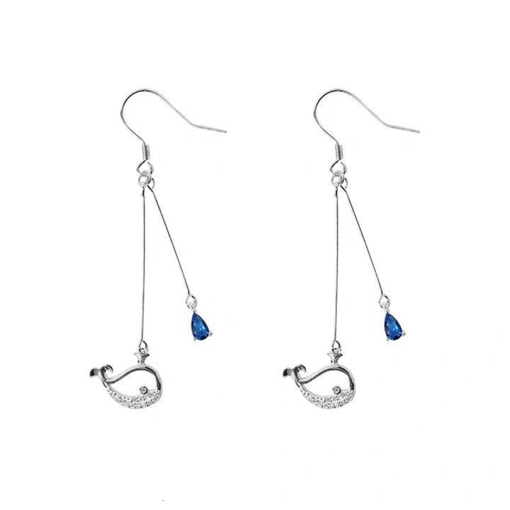 fashionable whale sparkg dia, blue water droplet tassel, birthday gift for women's literature and art