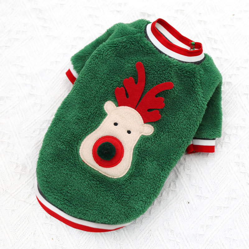 Warm Christmas Pet Apparel - Cozy Holiday Outfits Featuring Deer & Santa Designs for Dogs and Cats