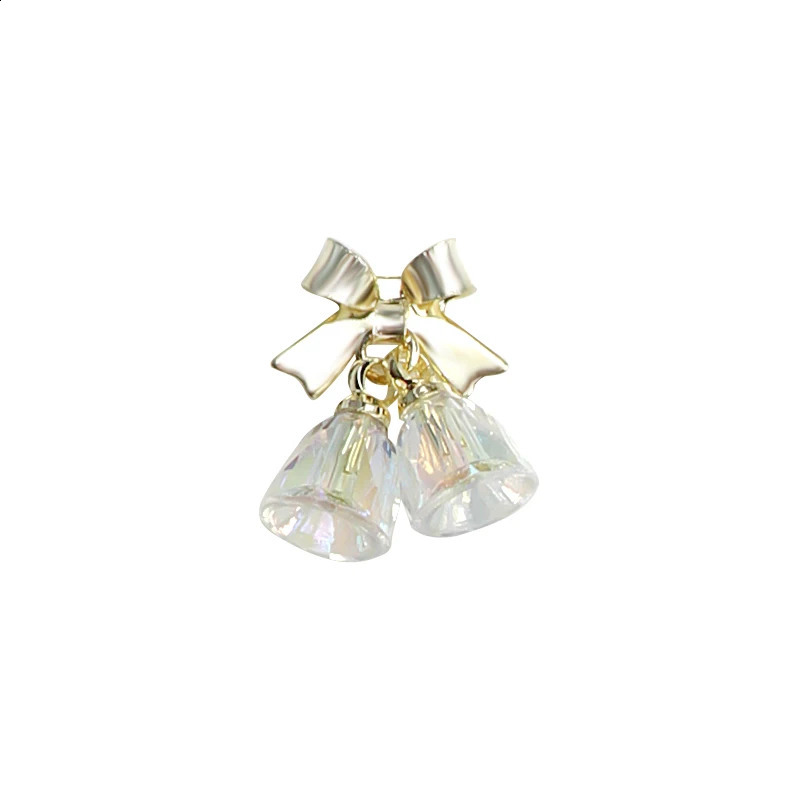 10 Christmas Bell Zircon Crystal Bow Water Diamond Nails 3D Charm Decoration Jewelry Nail Accessories Manicure 241008