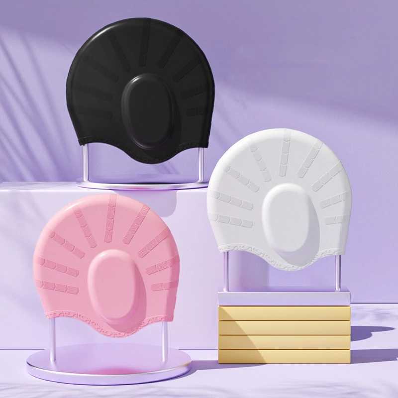 Silicone earmuffs high elasticity comfortable tangle free waterproof adult professional swimming cap CL241009