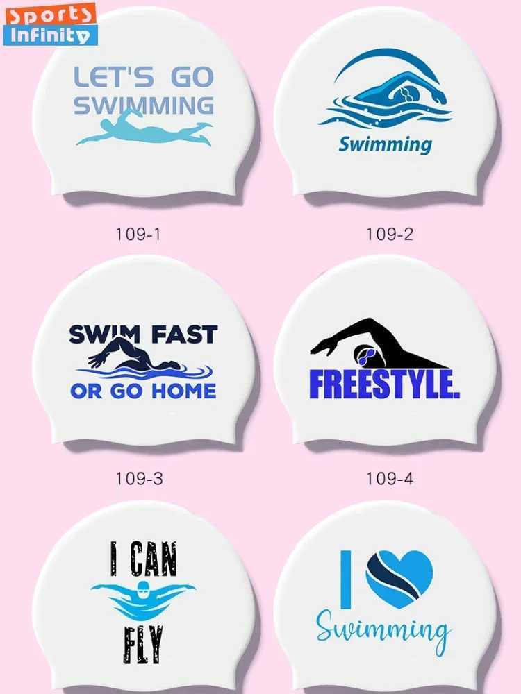 Adult unisex silicone swimming cap waterproof comfortable long hair ear protection professional swimming cap CL241010