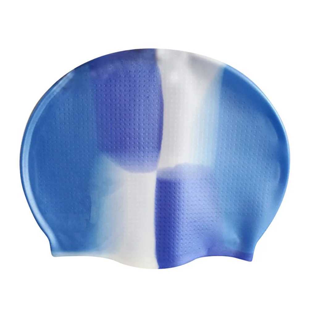 Swimming cap silicone womens waterproof Plus size color adult long hair sports high elasticity adult swimming pool cap CL241009