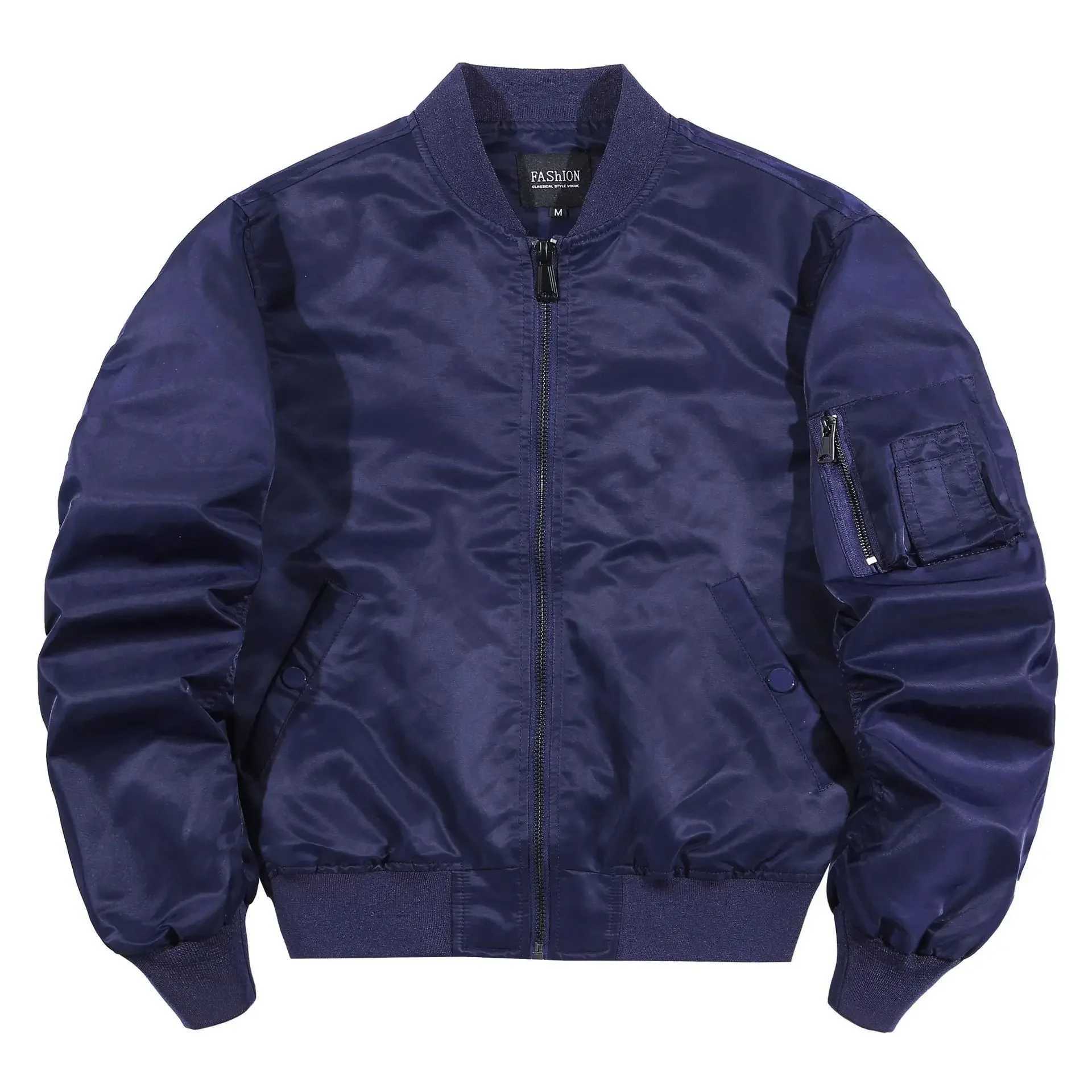 Boys retro red bomber jacket oversized spring short sleeved windproof jacket mens zipper flight jacket baseball jacket Plus size 5XL Y241009
