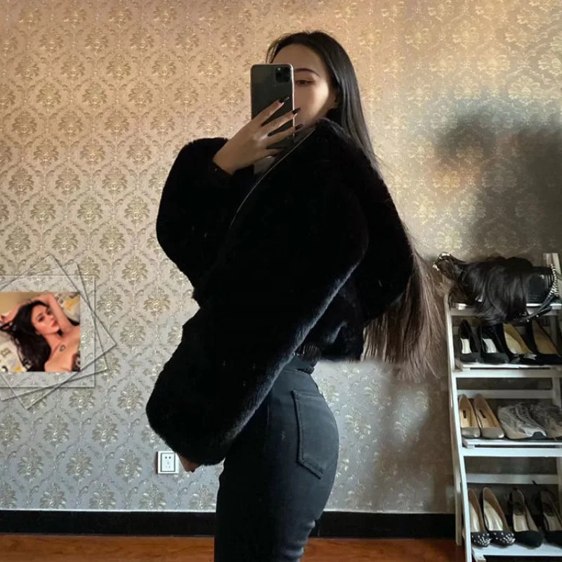 Autumn and Winter Fur Coat Womens Fashion Edition Fur Jacket Integrated Thickened Warm Short Wear 241007