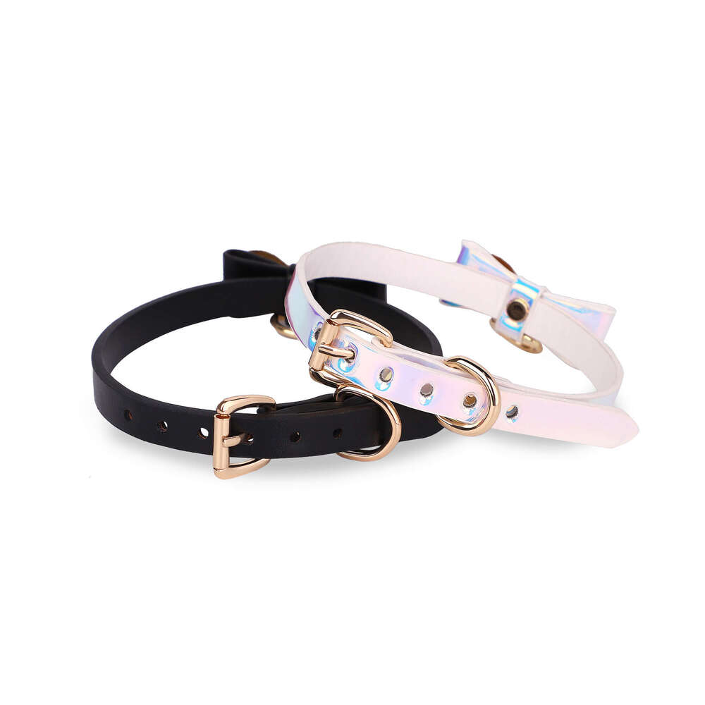 SM Sex Prop Black Gold Bow Sex Collar Training Female Slave Traction Neck Set Alternative SM Adult Products