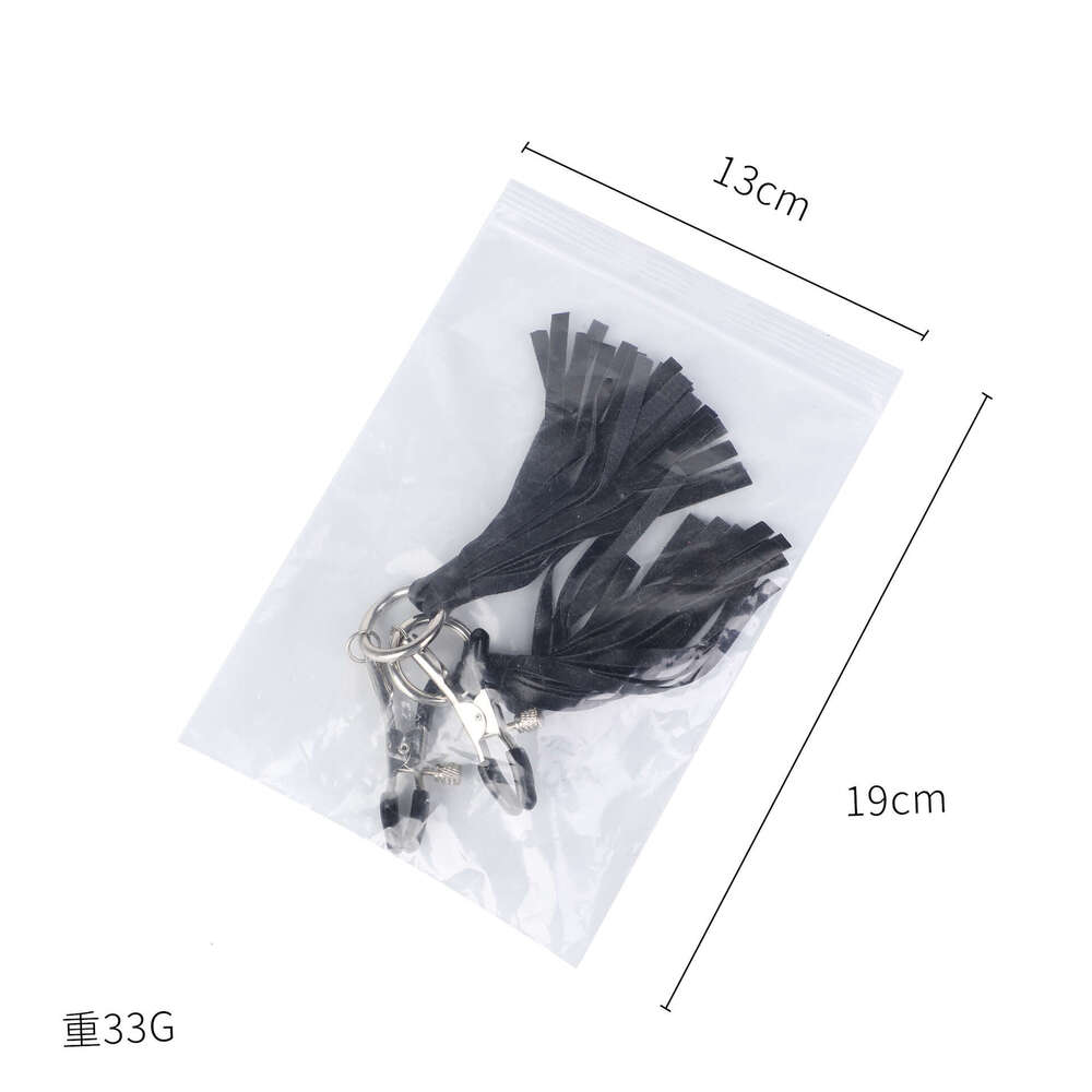 Adult sex SM prop nipple clip cross-border hot selling black tassel nipple clip punishment training sex nipple clip