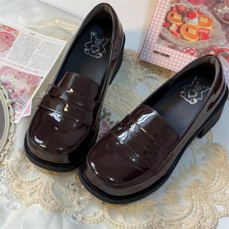 Jingze University 3.0 Trojan JK Uniform Shoes High Heels College Wind Rabbit Ears Small Leather Shoes Autumn Shallow Mouth