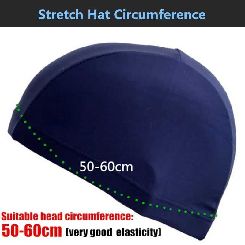 Adult womens solid color swimming cap ear protection long hair sports swimming pool cap elastic Lycra swimming cap for teenage boys and girls CL241009