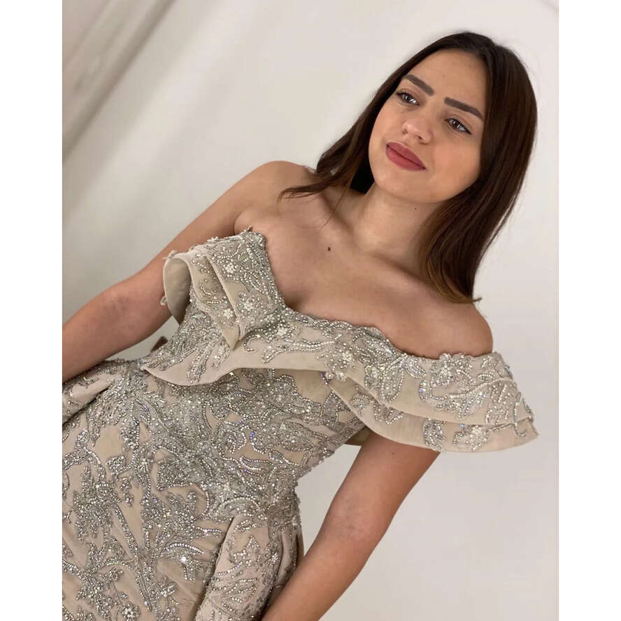 Ebi 2020 Arabic Aso Urious Lace Crystals Evening Sweetheart Sheath Sexy Prom Dresses Vintage Formal Party Second Reception Gowns