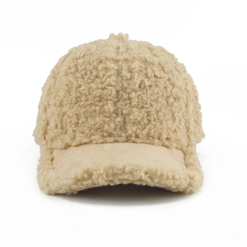 Winter Hat Cashmere Baseball Womens Solid Hip Hop Snap Cap Outdoor Adjustable Warm Sun 241009