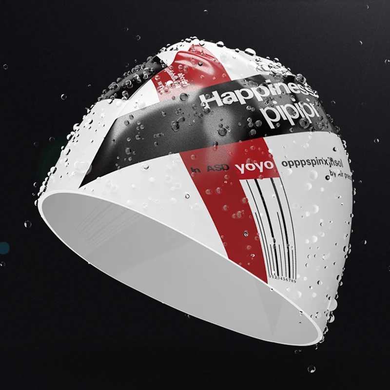 Neutral large-sized happy and comfortable swimming cap accessory suitable for men and women waterproof fish tail CL241009