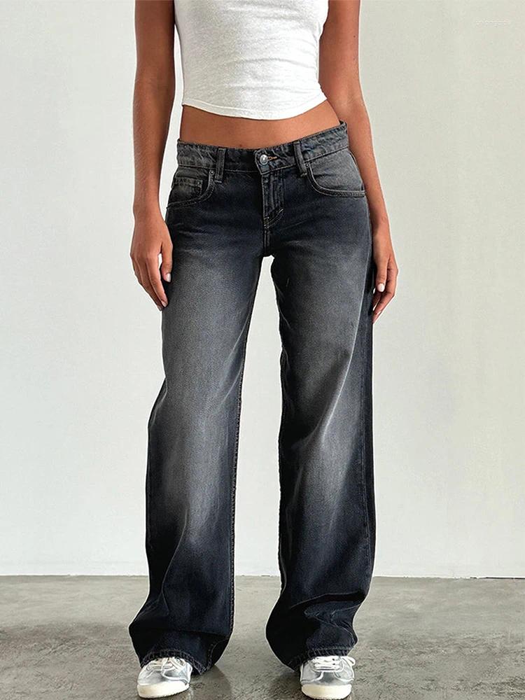 Womens Jeans 2025 Y2K High Waist Baggy For Women Fashion Loose Denim Wide Leg Pants Casual Female Clothing XS-XL Drop
