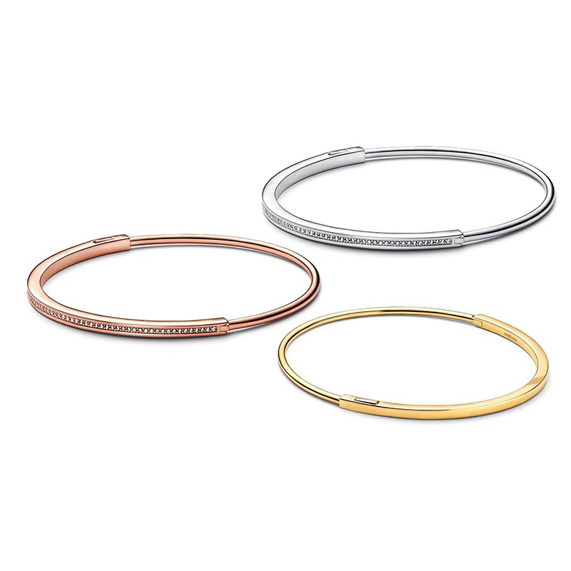 Luxury Designer Bangle Bracelets 18K Gold Plated Women Authentic s925 Sterling Silver Birthday Christmas Gifts DIY Jewelry BR116