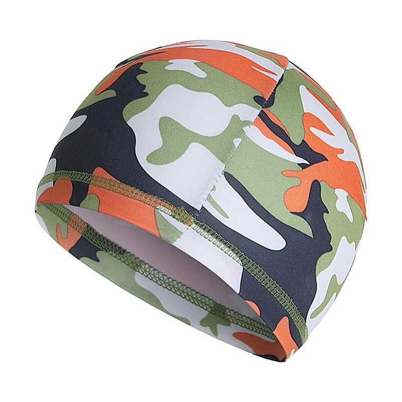 Summer swimming cap plus size adult earmuffs long hair cover outdoor sports shower cap brushless turbo beach cap camouflage CL241009