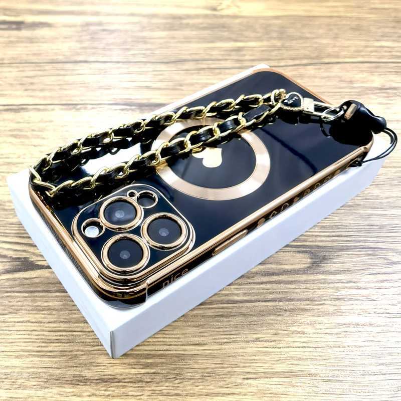 Designer Phone Case Plating TPU shell suitable for iPhone 16 15 14 13 12 Pro Max Plus 15 Pro iPhone 15 14 Pro for Mag safe charging and wristband stra