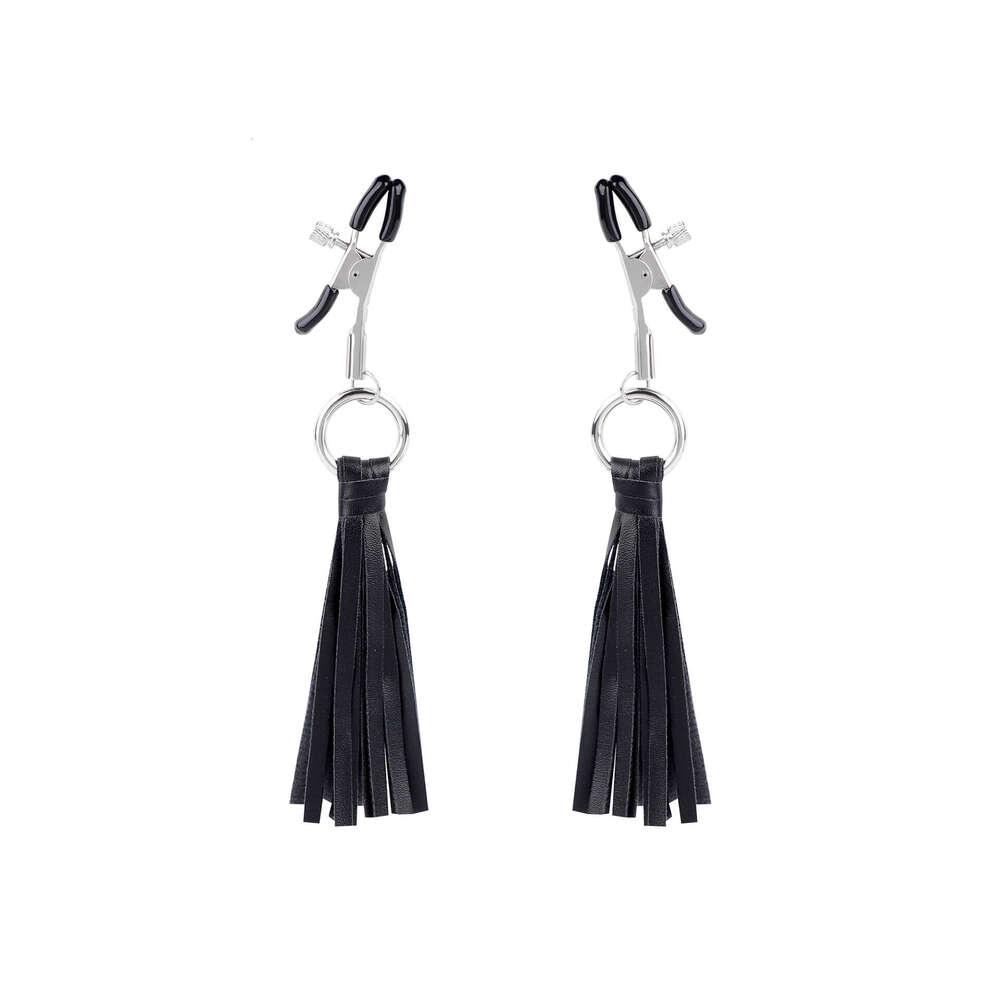 Adult sex SM prop nipple clip cross-border hot selling black tassel nipple clip punishment training sex nipple clip