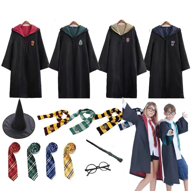 Magic School Magic Costume Set Mens Shawl Tie Role Play Adult ren Halloween Christmas Prop Gift 241009