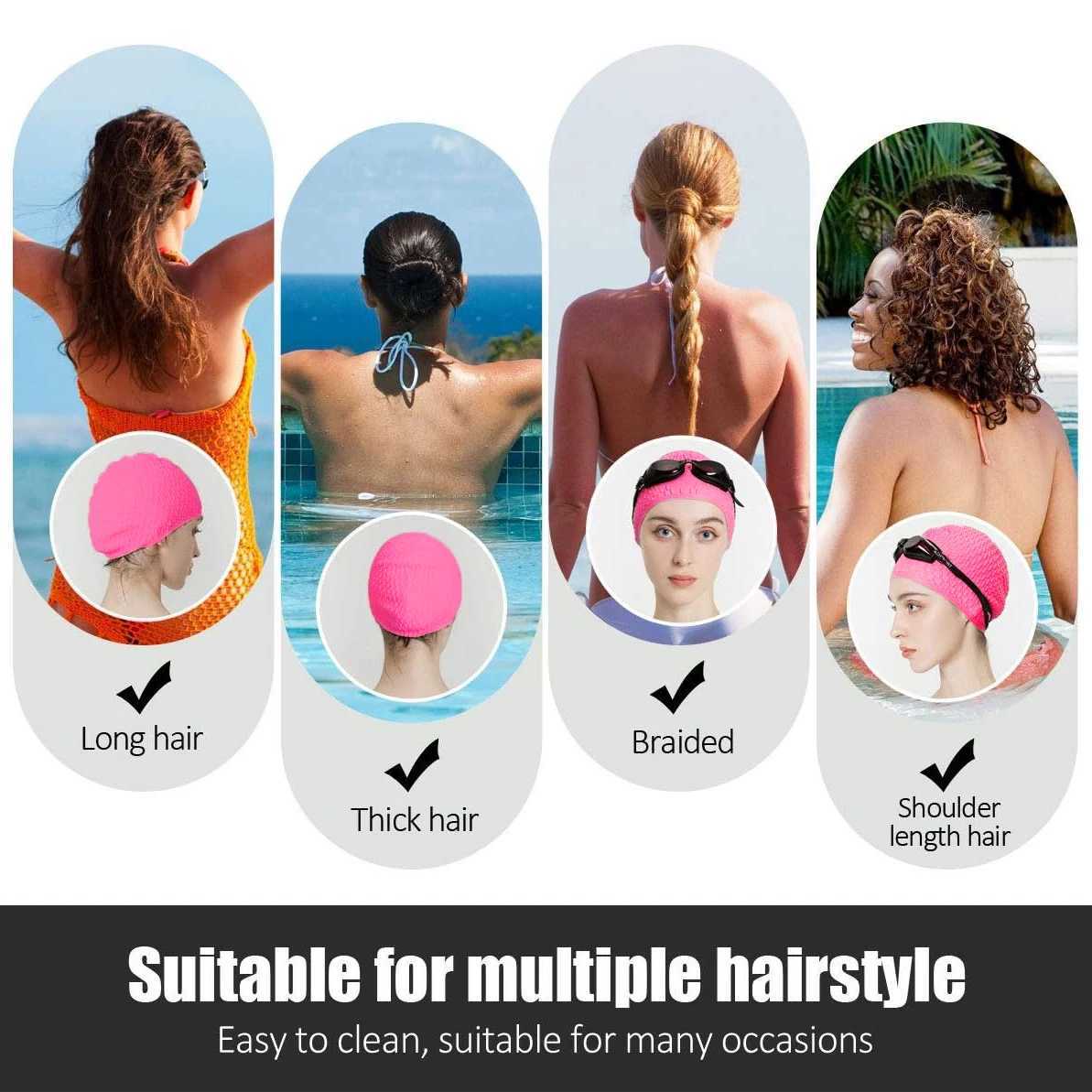 Adult silicone swimming cap waterproof comfortable shower cap long and short hair comfortable shower cap CL241009