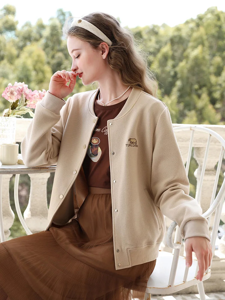 I believe in your womens short coat French embroidered bear winter coat baseball casual cotton dress 2234158344 240930