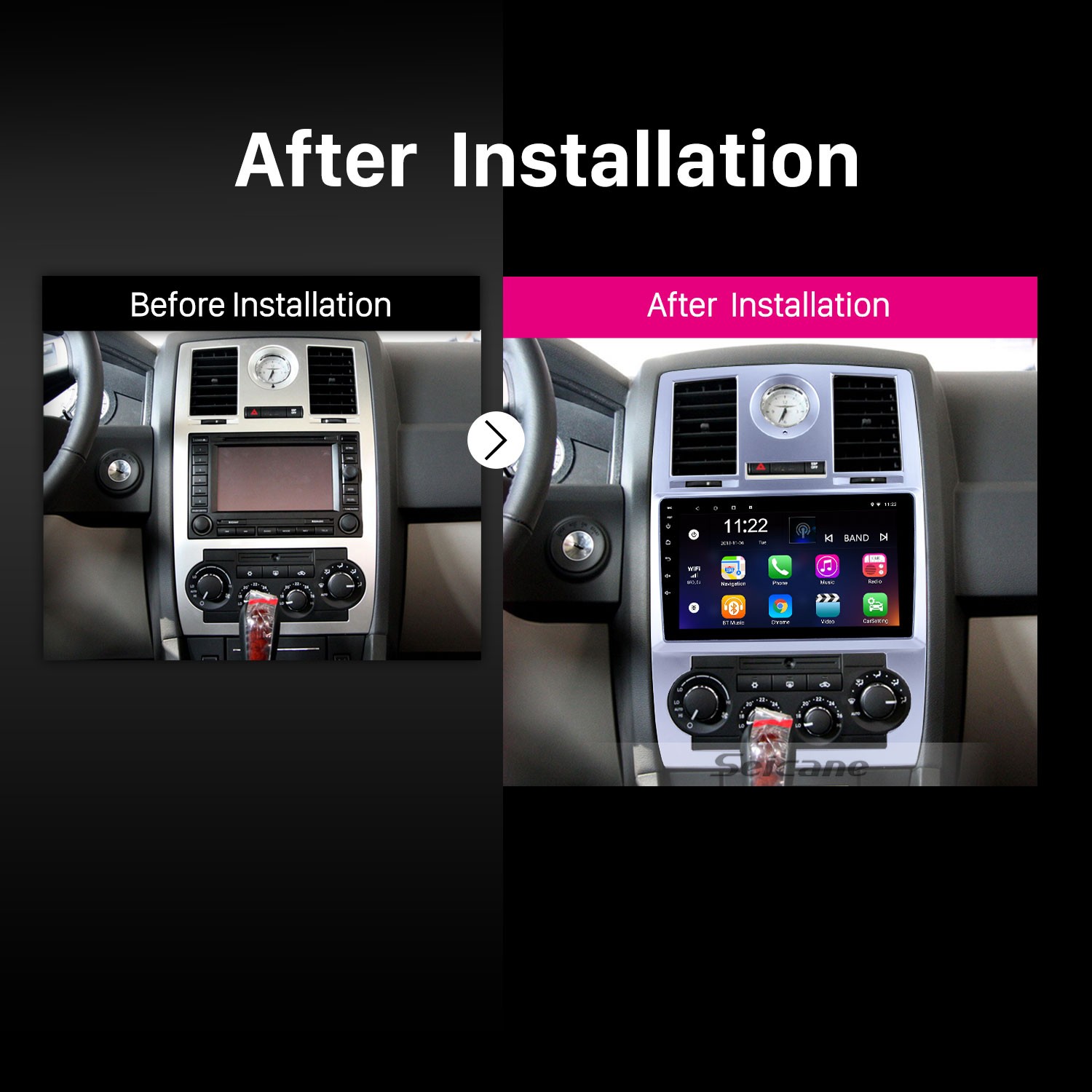 HD Touchscreen Radio for 2004-2008 Chrysler Aspen 300C 9 inch Android 13.0 Car Stereo USB Bluetooth AUX support Carplay DVR TPMS Backup camera