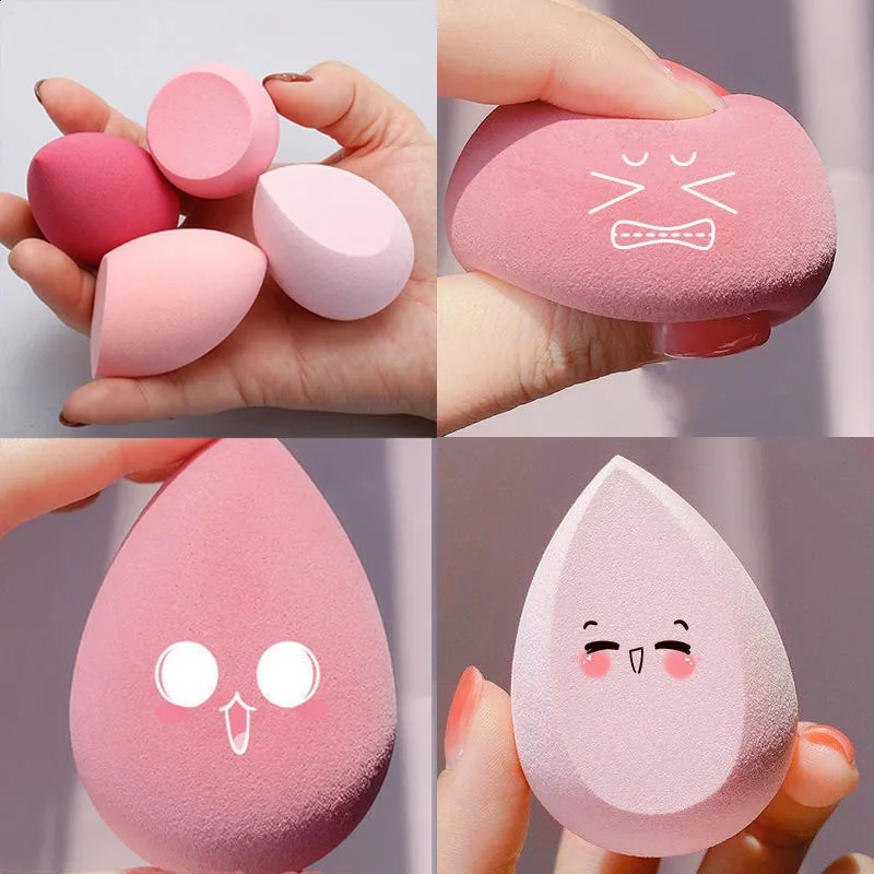 4 pieces of makeup blender makeup foam makeup sponge with storage box basic powder sponge beauty tools female makeup accessories 241008