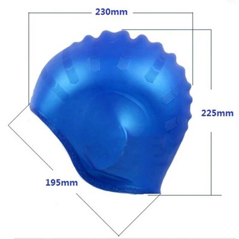 Breathable swimming cap mens long hair waterproof swimming pool cap earmuffs large Natacion silicone diving cap CL241009