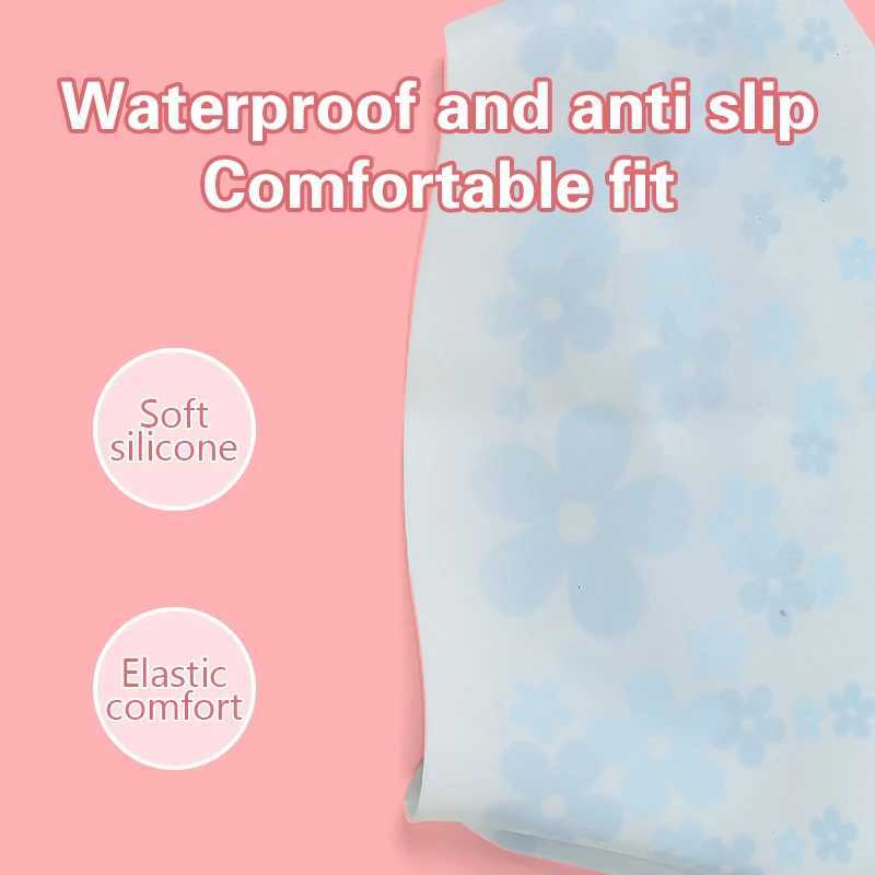 Waterproof silicone swimming cap for women high elasticity and flexible protection ear hair swimming pool cap CL241009