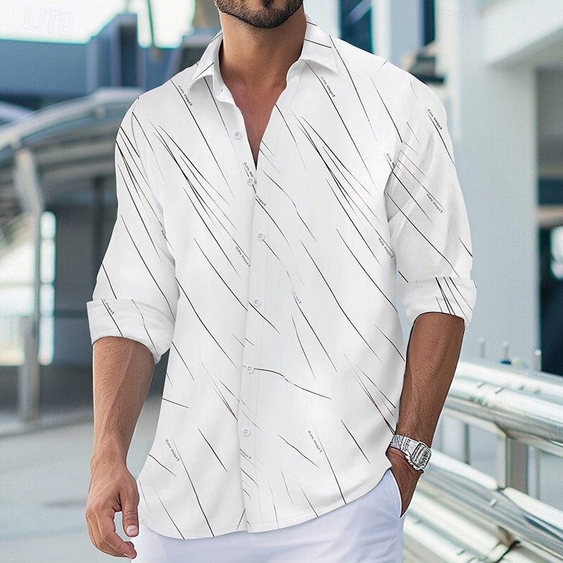 designer shirts print mens casual shirt men loose shirt long sleeves luxury t-shirt high quality tees size S-3XL Hawaiian button up Breathable tshirt 