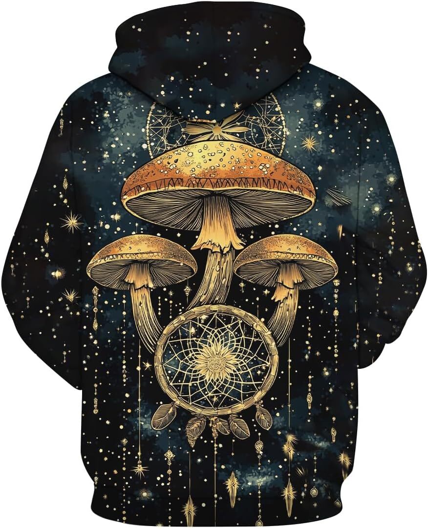 Hoodie for Mens Novelty Colorful Hoodies Autumn Winter Long Sleeve Pullover Mushroom Theme Sweatshirt Hoodie Graphic Hoodies sweatshirt tracksuit