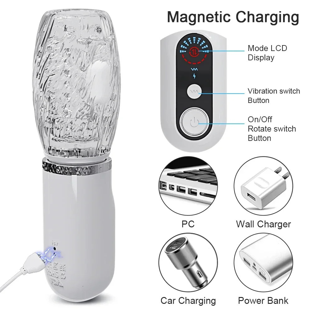 Male Masturbation Cup Automatic Stimulation Rotating Vibration Penile Pump Adult Sex Toy 240914