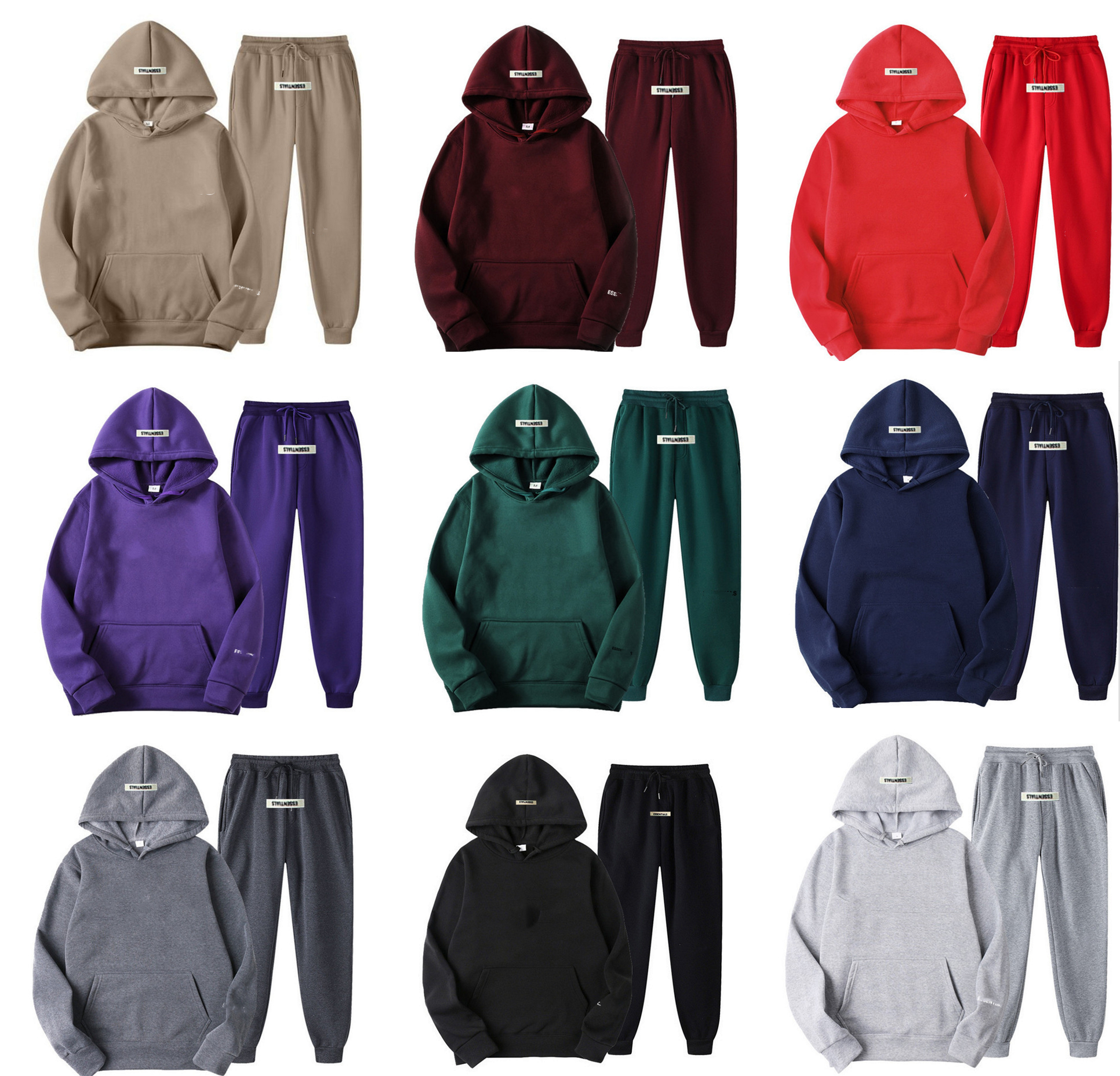 Black 2024 Tracksuit for Men - Designer Hoodie and Pants Set (ES021)