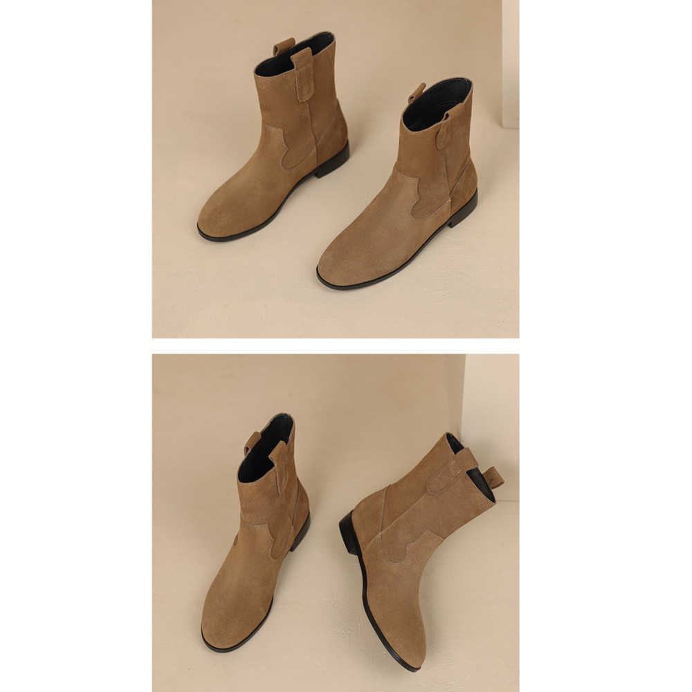 Round Toe Fashion Boots Flat Bottomed Short Boots For Women Autumn Winter Martin Boots Western Denim Boots Low Heeled Womens Shoes 240826