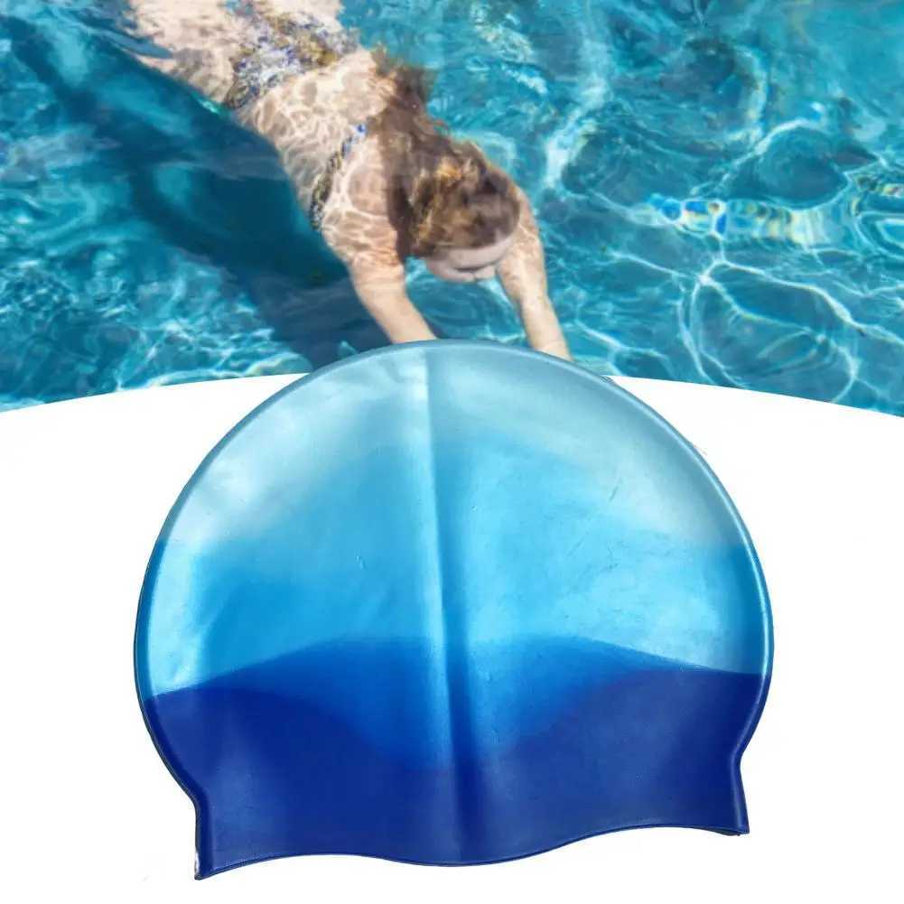 Swimming cap soft unconstrained lightweight contrasting color womens swimming cap swimming cap CL241009