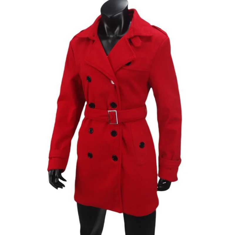 Wool Blend Womens Coat Winter Warm Outerwears Female Jackets Double Breasted Turn-down Collar Womens ClothesX241009