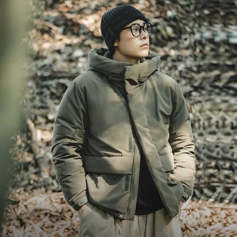 Maden Hooded White Duck Down Jackets for Men Outdoor Warm And Thick Winter Lightweight Coats Casual Short Puffer Jacket Overcoat LX241009