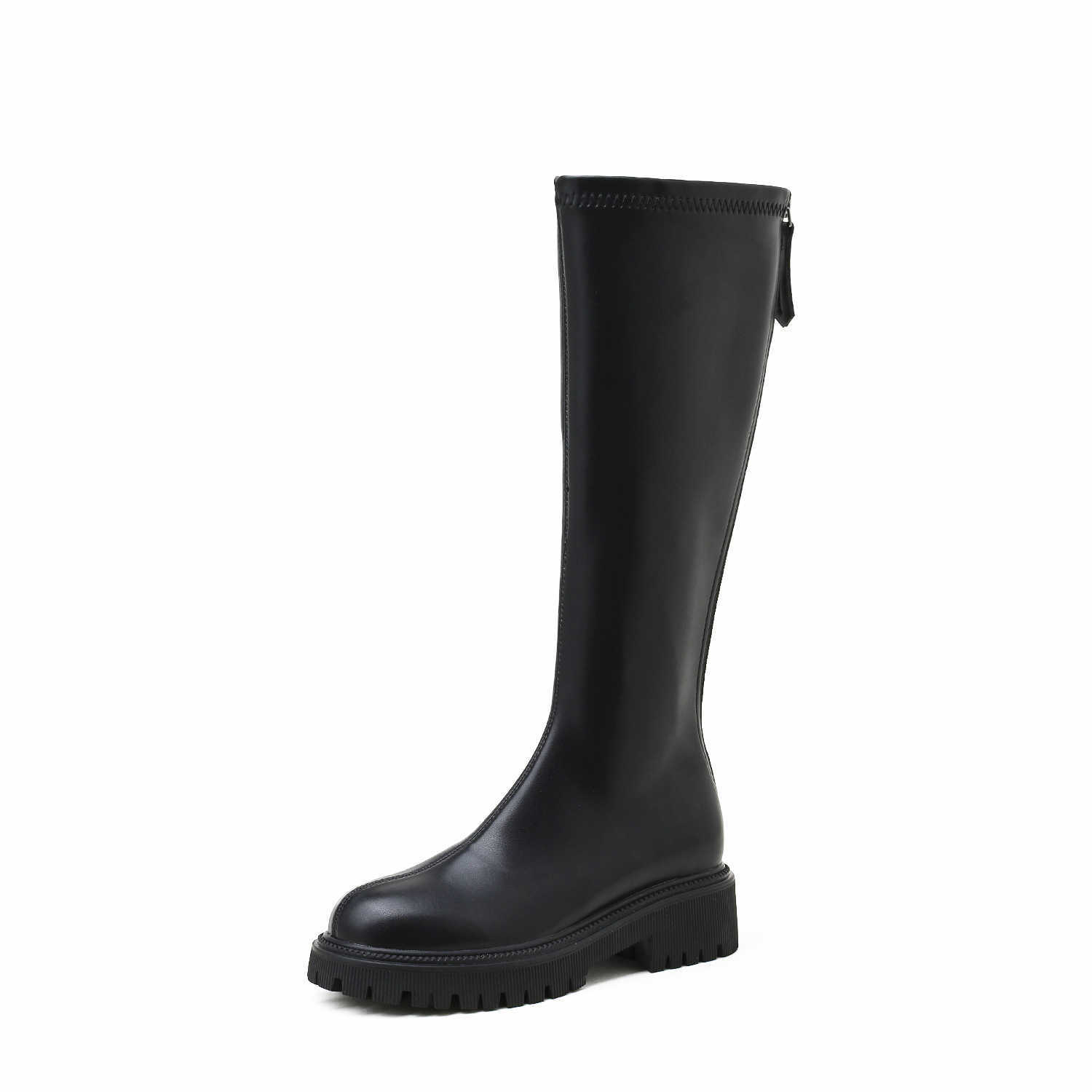 Fashion Boots Leather Autumn Winter Long Boots For Women High Heels Inner Height Thin Thick Bottom Long Boots Knight 240826