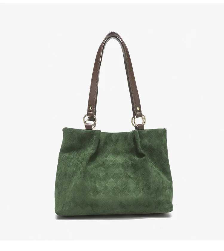 Large Volume Suede Stylish Commuter Tote Bag for Ladies with One Shoulder Bowknot Bolsasas Femininas Woman Handbag 241009