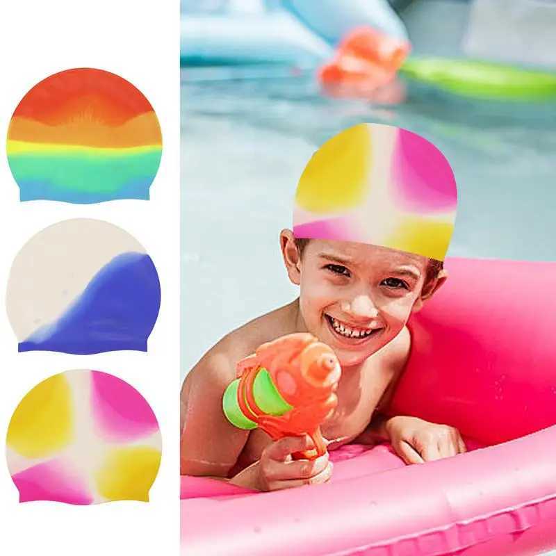 Waterproof silicone swimming cap training swimming cap summer childrens hair care comfortable shower cap CL241009