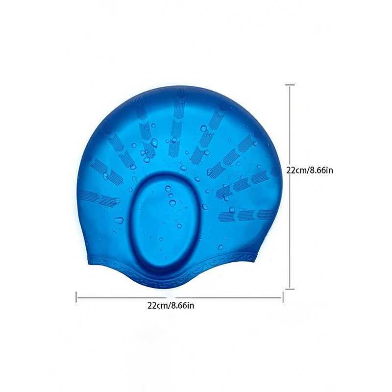 Professional silicone swimming cap equipment suitable for both men and women waterproof long hair and ear protection CL241009