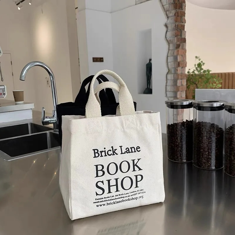 Lunch Bag Canvas Box Picnic Tote Cotton Cloth Small Handbag Pouch Dinner Container Food Storage Bags For Office Lady 240925