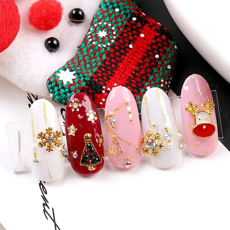 TSZS Metal Christmas Nail Art Decoration Diamond Alloy Decorative Nail Rhinestone Christmas Decoration 241008