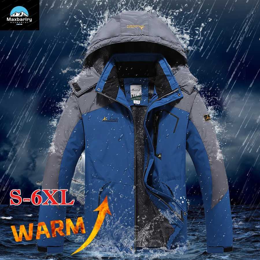 2020 Winter Outdoor Jacket Men Thick Warm Velvet Coat Mens Windproof Hooded Jackets Casual Hiking Mountaineering Outerwear 9XL LX241009
