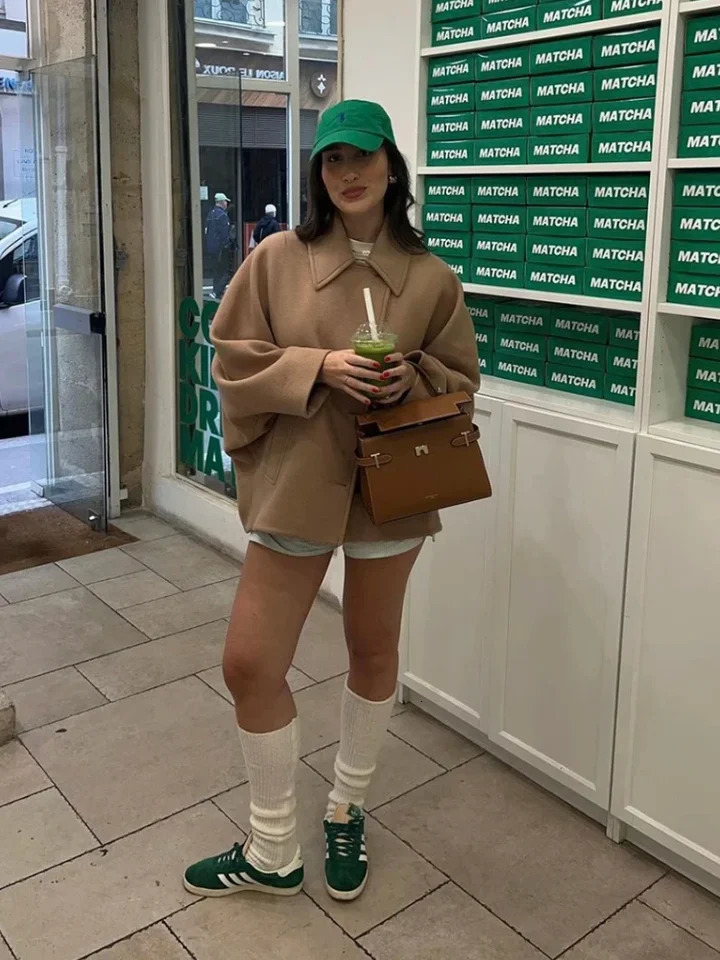 Casual Lapel Diagonalbreasted Coat Women Autumn Loose Solid Pockets Woolen Coats Female Winter Elegant Chic Street Outwear 240930