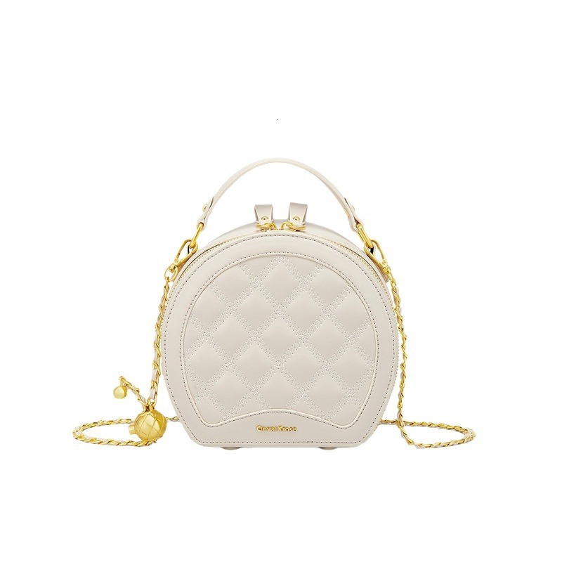 2025NEW Designer trend bag with high end texture for women fashion new fashionable handheld small round autumn chain shoulder crossbody