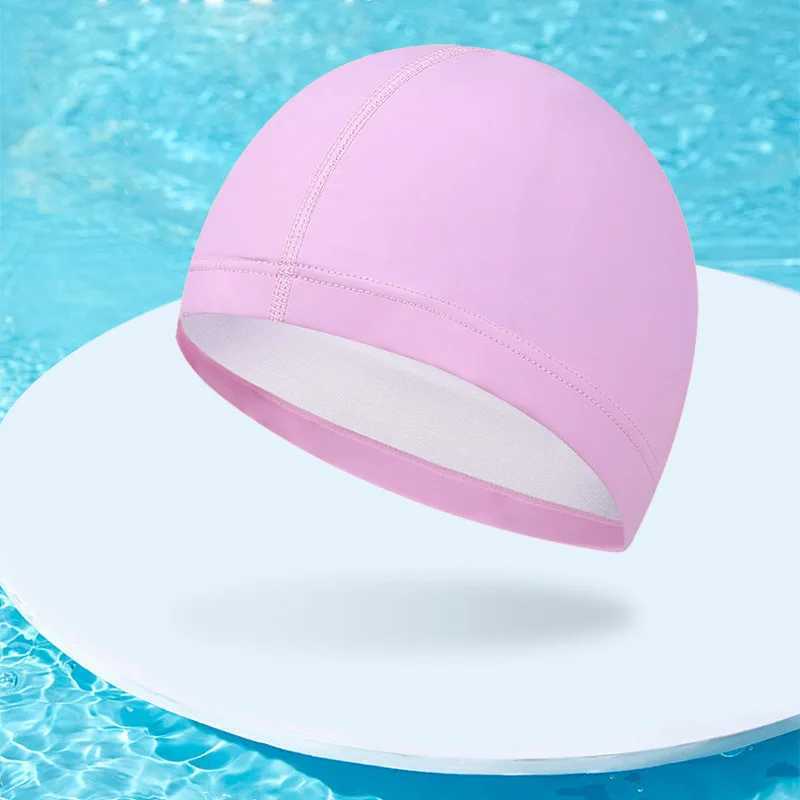 Summer swimming cap quick drying unisex adult breathable large anti slip PU solid color water sports waterproof swimming diving cap CL241009